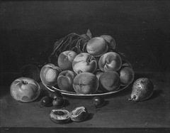 Still Life: Peaches, Apple, and Pear
