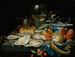Still Life with a Goblet of Wine, Fruit and Oysters