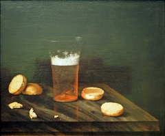 Still Life with Beer Glass and Bread Rolls by Georg Hainz