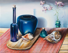 STILL LIFE WITH BLUE VASE by Victor Hagea