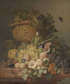 Still Life with Flowers and Fruit by Eelke Jelles Eelkema