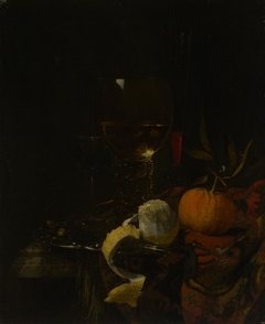 Still life with glasses and fruit