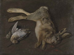 Stilleben mit Schnepfen und einem Hasen by Otto Scholderer