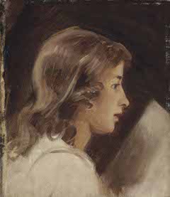 Study of a boy reading, in profile by George Romney
