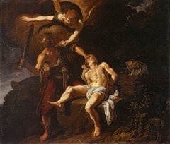 The Angel of the Lord Preventing Abraham from Sacrificing his Son Isaac by Pieter Lastman