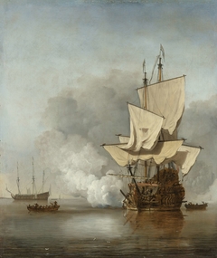The Cannon Shot by Willem van de Velde II