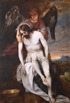 The dead Christ supported by an Angel