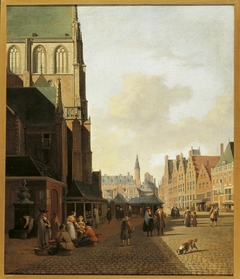 The Fish Market in Haarlem looking towards the Town Hall