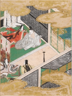 The Handsome Pillar (Makibashira), Illustration to Chapter 31 of the Tale of Genji (Genji monogatari) by Tosa Mitsunobu