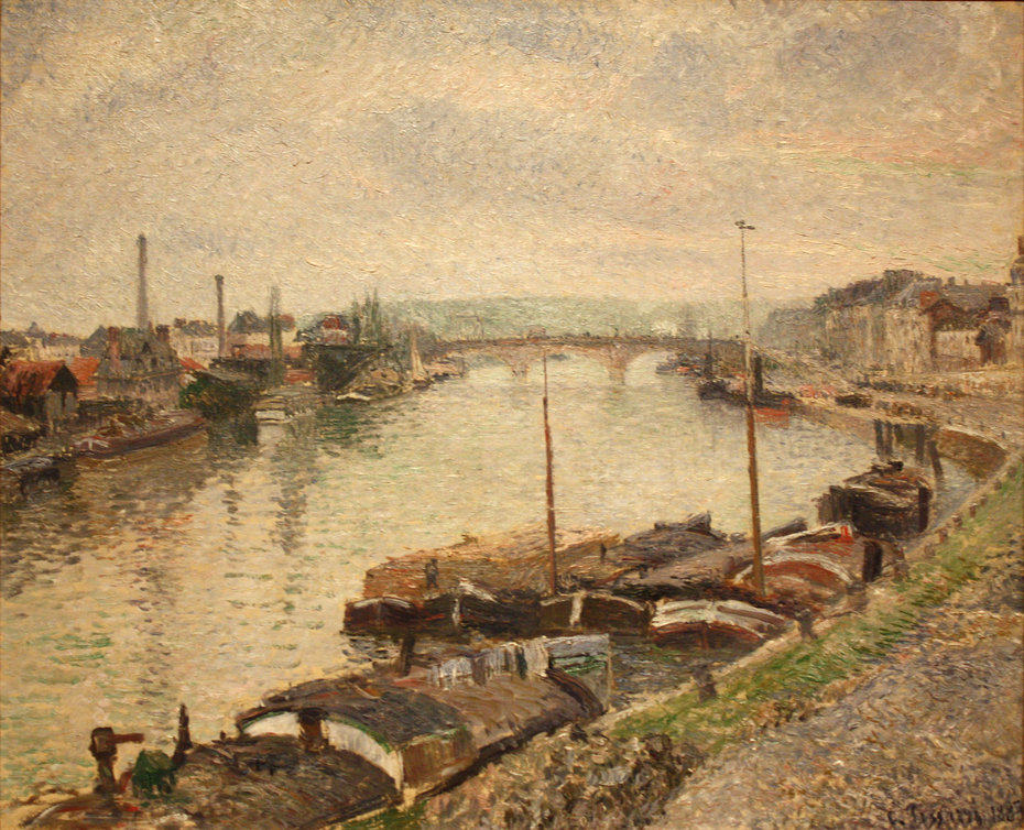 The Stone Bridge and Barges at Rouen