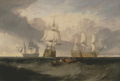 The Victory Returning from Trafalgar, in Three Position by J. M. W. Turner