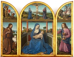 Triptyque de la Vierge à l'Enfant entre les deux saints Jean