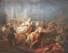 Tullia putting her chariot on her father's body by François-Guillaume Ménageot