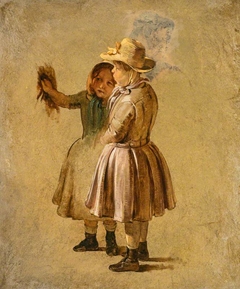Two Children (study for 'Quitting the Manse' (NG 2308)) by George Harvey