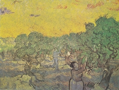 Oilvenhain mit pflückenden Figuren by Vincent van Gogh