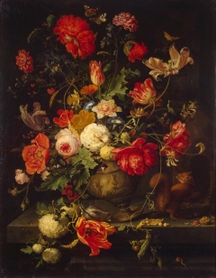 Vase of Flowers by Abraham Mignon