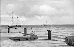 View of the Sea from a Pier by Hans Smidth