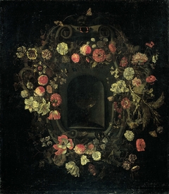Wreath of Flowers encircling a Niche by Karel Batist