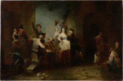 A Merry Company Dancing outside an Inn by Januarius Zick