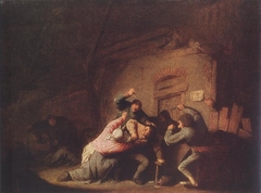 A Peasant Brawl by Adriaen van Ostade