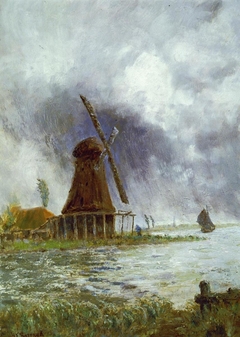 A Zaandyke Mill by William Francis Barraud