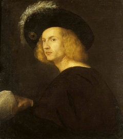 An Unknown Man in a Black Plumed Hat by Titian