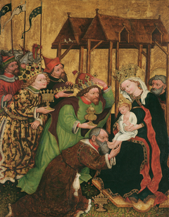 Anbetung der Heiligen Drei Könige (Innenseite); Erwählung Josephs und Vermählung Mariens (Außenseite) by Leonhard von Brixen
