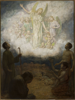 Annunciation to the shepherds by Hans Thoma