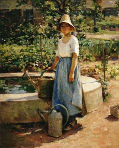 At the Fountain by Theodore Robinson