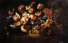 Basket of Flowers by Bartolomé Pérez