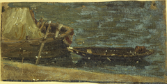 Bateaux amarrés by Charles-Émile Cuisin