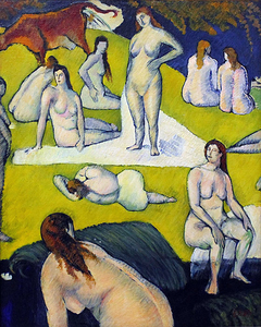 Bathers with Red Cow