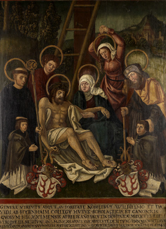 Beweinung Christi mit zwei knienden Domherrn der Familie Hyrnheim by Anonymous