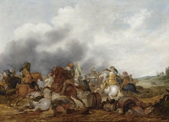 Cavalry Battle Scene by Palamedes Palamedesz