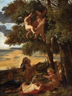 Children and putti playing. by Anonymous