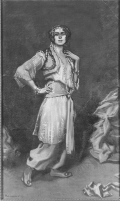 Dame in türkischem Kostüm by Hugo von Habermann