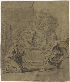 De gastvrijheid van Abraham by Leonaert Bramer