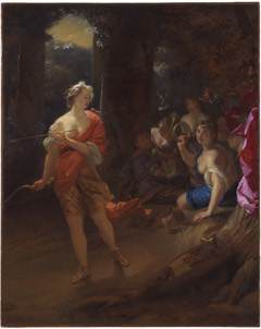 Diana and Her Nymphs in a Clearing by Godfried Schalcken