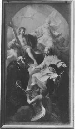 Die hll. Benedikt und Scholastika werden von der Jungfrau und der Heiligen Dreifaltigkeit empfohlen by Martin Knoller