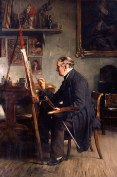 Eduard Meyerheim in seinem Atelier by Paul Friedrich Meyerheim