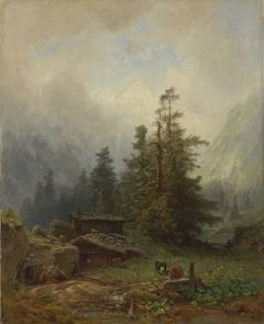 Eine Alpe by Eduard Schleich the Elder