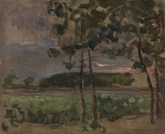 Field with Young Trees in the Foreground by Piet Mondrian