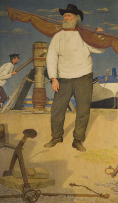 Fisherman Carrying a Sail by Joseph Southall