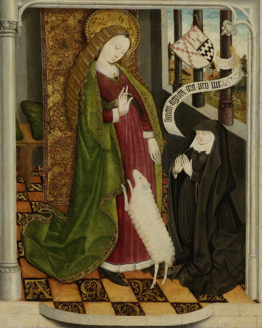 Geertruy Haeck Kneeling in Adoration before Saint Agnes