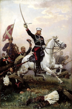 General M.D.Skobelev on his horse in the Russo-Turkish war 1877/78