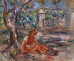 Girl at the Foot of a Tree (Fillette au pied d'un arbre) by Auguste Renoir