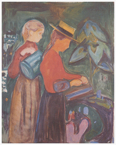 Girls watering Flowers (The Linde Frieze) by Edvard Munch