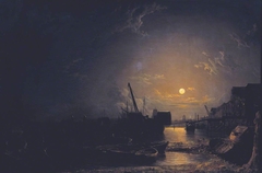 Greenwich Reach, Moonlight by Henry Pether