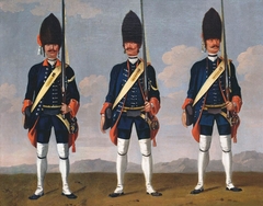 Grenadiers, Infantry Regiments "Hirzel', 'Constant'(?) and 'Stuerler'(?). by David Morier