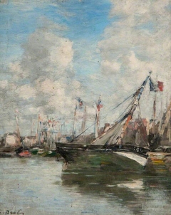 Harbour Scene, Trouville by Eugène Louis Boudin